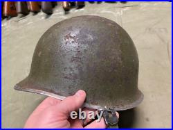Original Wwii Us Army M1 Helmet Shell, Front Seam, Original Paint