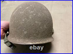 Original Wwii Us Army M1 Helmet Shell, Front Seam, Original Paint