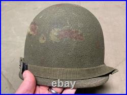 Original Wwii Us Army M1 Helmet Shell, Front Seam, Original Paint