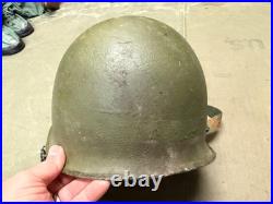Original Wwii Us Army M1 Helmet Shell, Front Seam, Original Paint