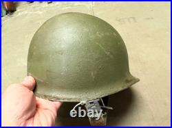 Original Wwii Us Army M1 Helmet Shell, Front Seam, Original Paint