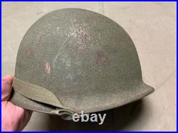 Original Wwii Us Army M1 Helmet Shell, Front Seam, Original Paint