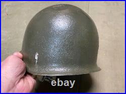 Original Wwii Us Army M1 Helmet Shell, Front Seam, Original Paint