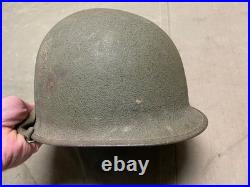 Original Wwii Us Army M1 Helmet Shell, Front Seam, Original Paint