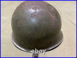 Original Wwii Us Army M1 Helmet Shell, Front Seam, Original Paint