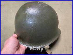 Original Wwii Us Army M1 Helmet Shell, Front Seam, Original Paint