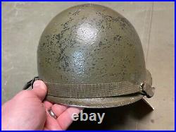 Original Wwii Us Army M1 Helmet Shell, Front Seam, Original Paint