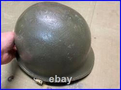 Original Wwii Us Army M1 Helmet Shell, Front Seam, Original Paint