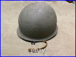Original Wwii Us Army M1 Helmet Shell, Front Seam, Restored Fixed Bail