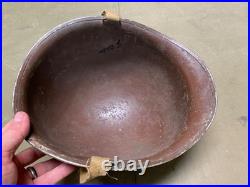 Original Wwii Us Army M1 Helmet Shell, Front Seam, Restored Fixed Bail