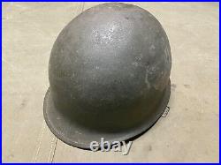 Original Wwii Us Army M1 Helmet Shell, Rear Seam, Original Paint