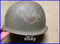 Original Wwii Us Army M1 Helmet Shell, Rear Seam, Original Paint