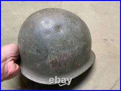 Original Wwii Us Army M1 Helmet Shell, Rear Seam, Original Paint