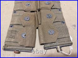 Original Wwii Us Army M1910 M1903 M1 Garand Rifle 10 Pocket Ammo Belt-od#7