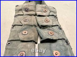 Original Wwii Us Army M1910 M1903 M1 Garand Rifle 10 Pocket Ammo Belt-od#7