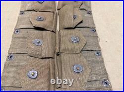 Original Wwii Us Army M1910 M1903 M1 Garand Rifle 10 Pocket Ammo Belt-od#7