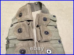Original Wwii Us Army M1910 M1903 M1 Garand Rifle 10 Pocket Ammo Belt-od#7