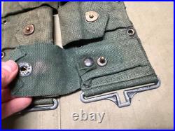 Original Wwii Us Army M1910 M1903 M1 Garand Rifle 10 Pocket Ammo Belt-od#7