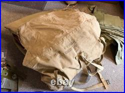 Original Wwii Us Army M1935 Officer Bed Roll, Insert Bag & Pillow- Named, 1943