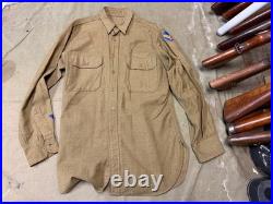Original Wwii Us Army M1937 M37 Em Nco Wool Combat Field Shirt-large 44r