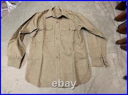 Original Wwii Us Army M1937 M37 Officer Wool Combat Field Shirt-large/xlarge 46r