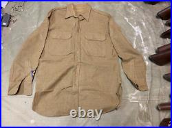 Original Wwii Us Army M1937 M37 Wool Combat Field Shirt- Large 44r