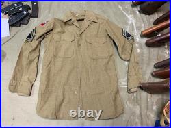 Original Wwii Us Army M1937 M37 Wool Combat Field Shirt- Medium 40r