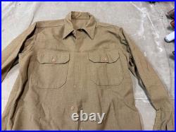 Original Wwii Us Army M1937 M37 Wool Combat Field Shirt- Medium/large Long 42l