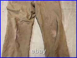 Original Wwii Us Army M1938 Wool Combat Field Trousers- Large 36 Waist