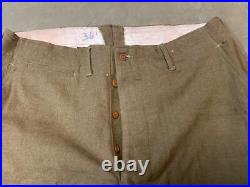 Original Wwii Us Army M1938 Wool Combat Field Trousers- Large 36 Waist