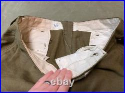 Original Wwii Us Army M1938 Wool Combat Field Trousers- Large 36 Waist