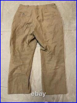 Original Wwii Us Army M1938 Wool Combat Field Trousers- Large 36 Waist