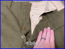 Original Wwii Us Army M1938 Wool Combat Field Trousers- Large 36 Waist 34x31