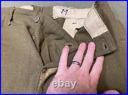 Original Wwii Us Army M1938 Wool Combat Field Trousers- Medium Waist 34x31