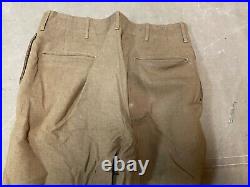 Original Wwii Us Army M1938 Wool Combat Field Trousers- Medium Waist 34x31