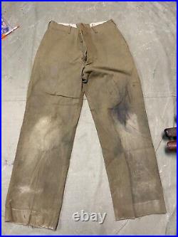 Original Wwii Us Army M1938 Wool Combat Field Trousers- Medium Waist 34x32