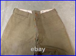 Original Wwii Us Army M1938 Wool Combat Field Trousers- Medium Waist 34x32