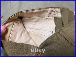 Original Wwii Us Army M1938 Wool Combat Field Trousers- Medium Waist 34x32