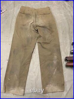 Original Wwii Us Army M1938 Wool Combat Field Trousers- Medium Waist 34x32