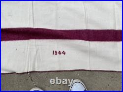 Original Wwii Us Army M1938 Wool Field Blanket-original Tag, Dateds1943