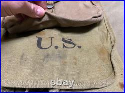 Original Wwii Us Army M1942 Combat Field Haversack Backpack-od#3, 1942