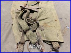 Original Wwii Us Army M1942 Combat Field Haversack Backpack-od#3, 1942