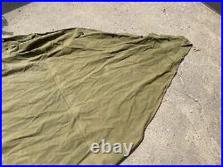 Original Wwii Us Army M1942 Tent Shelter Half-od#7, Dated 1944