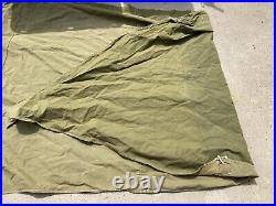 Original Wwii Us Army M1942 Tent Shelter Half-od#7, Dated 1944