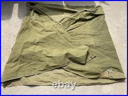 Original Wwii Us Army M1942 Tent Shelter Half-od#7, Dated 1944