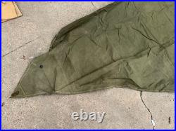 Original Wwii Us Army M1942 Tent Shelter Half-od#7, Dated 1944, Sunnyside