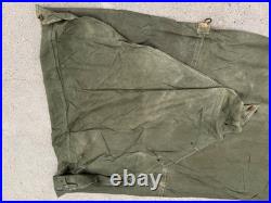 Original Wwii Us Army M1942 Tent Shelter Half-od#7, Dated 1944, Sunnyside