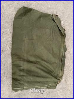 Original Wwii Us Army M1942 Tent Shelter Half-od#7, Dated 1944, Sunnyside