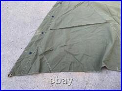 Original Wwii Us Army M1942 Tent Shelter Half-od#7, Dated 1945