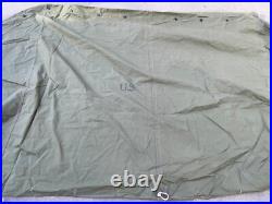 Original Wwii Us Army M1942 Tent Shelter Half-od#7, Dated 1945